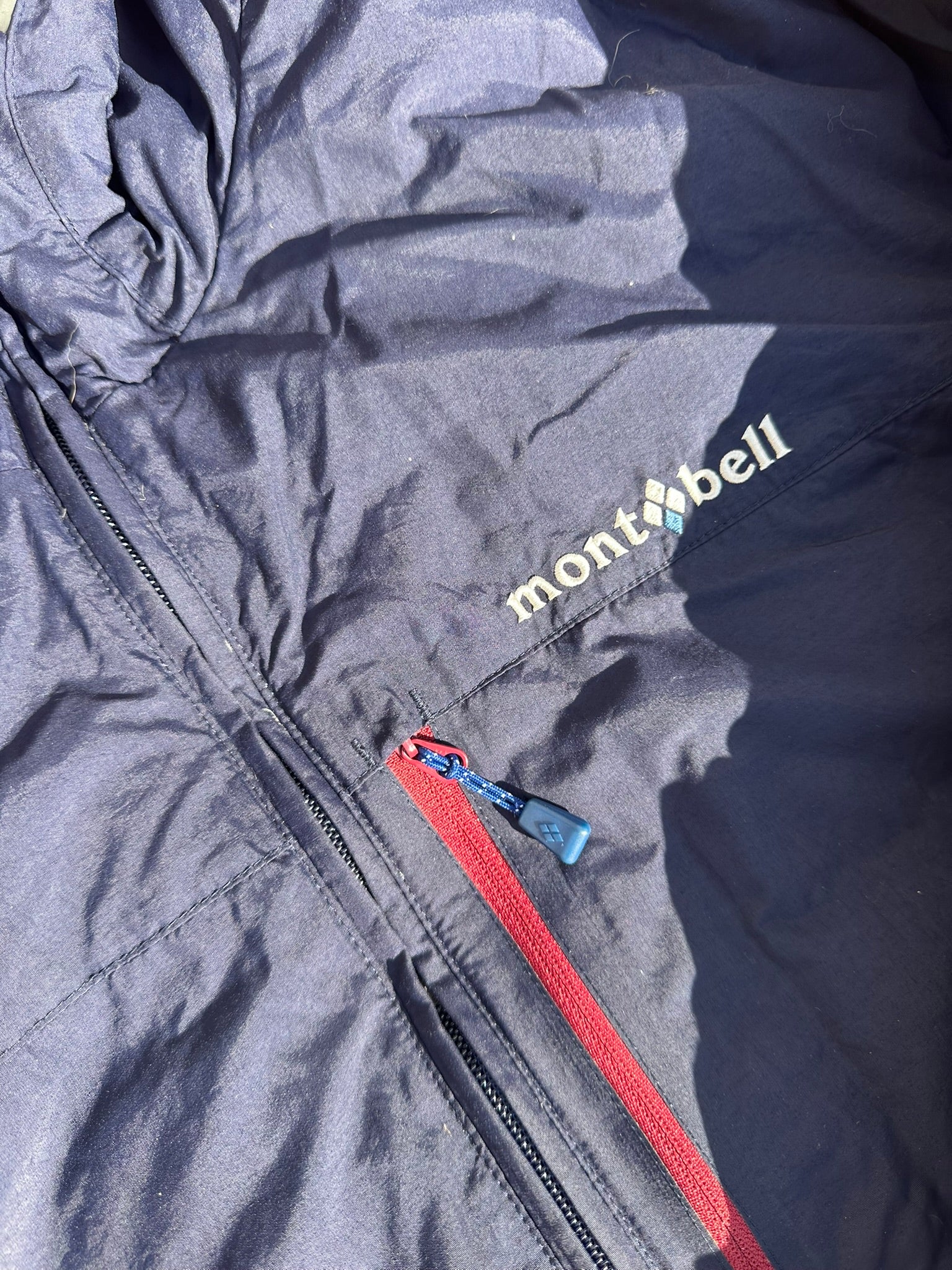 Montbell Down Puffer Jacket – Navy Blue & Coral Red