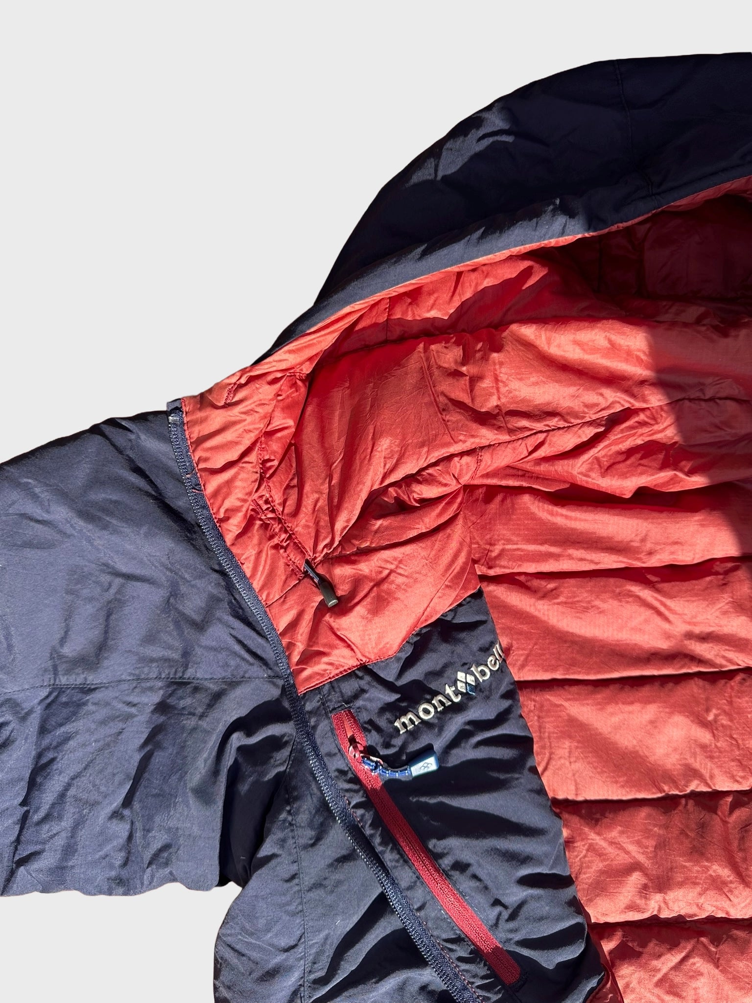 Montbell Down Puffer Jacket – Navy Blue & Coral Red