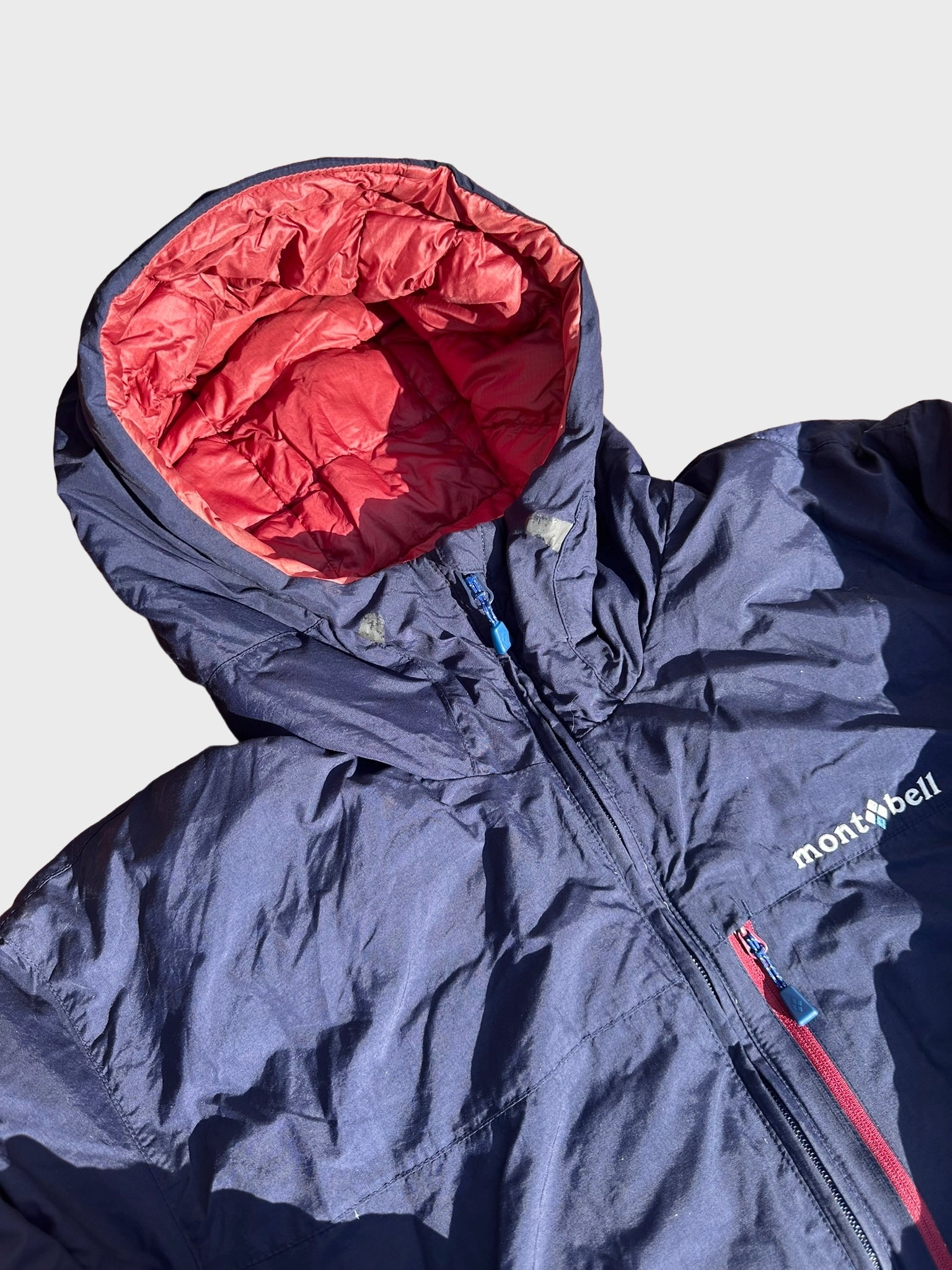 Montbell Down Puffer Jacket – Navy Blue & Coral Red