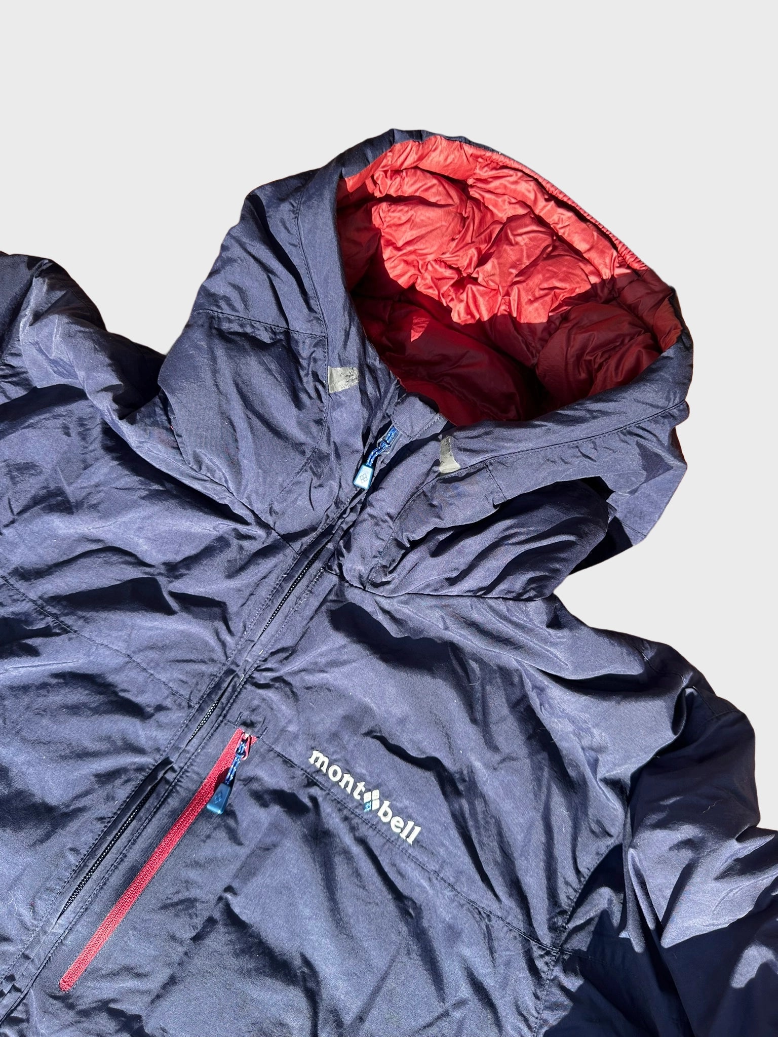 Montbell Down Puffer Jacket – Navy Blue & Coral Red