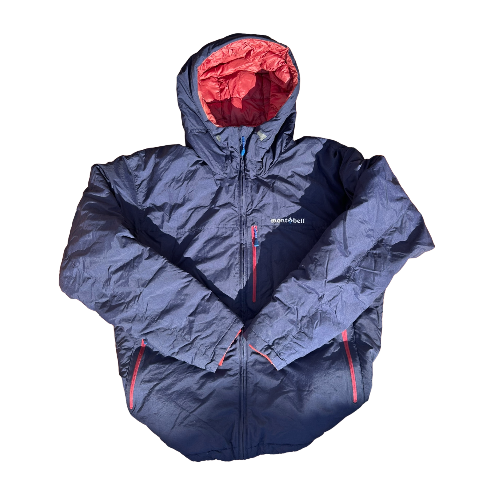 Montbell Down Puffer Jacket – Navy Blue & Coral Red